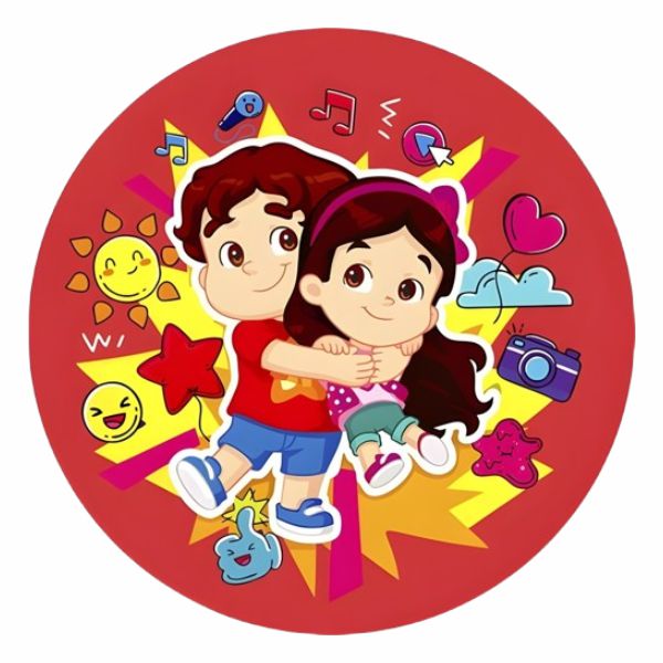 Painel Tecido Redondo Maria Clara e JP